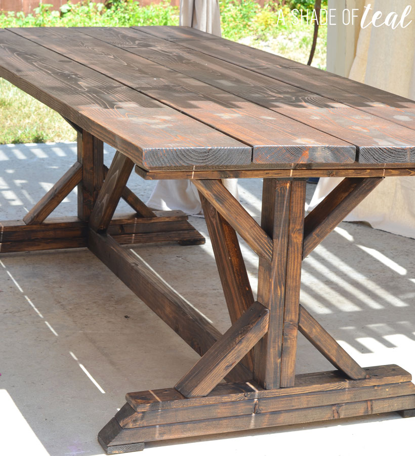 Building a Outdoor Rustic Farmhouse Table A Shade Of Teal