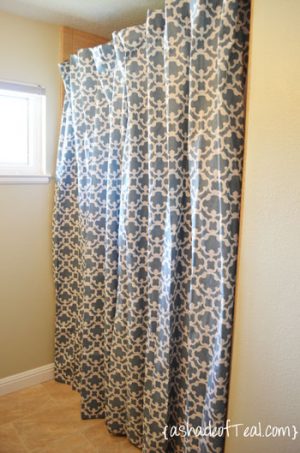 Making an Extra Long Shower Curtain from any Curtain