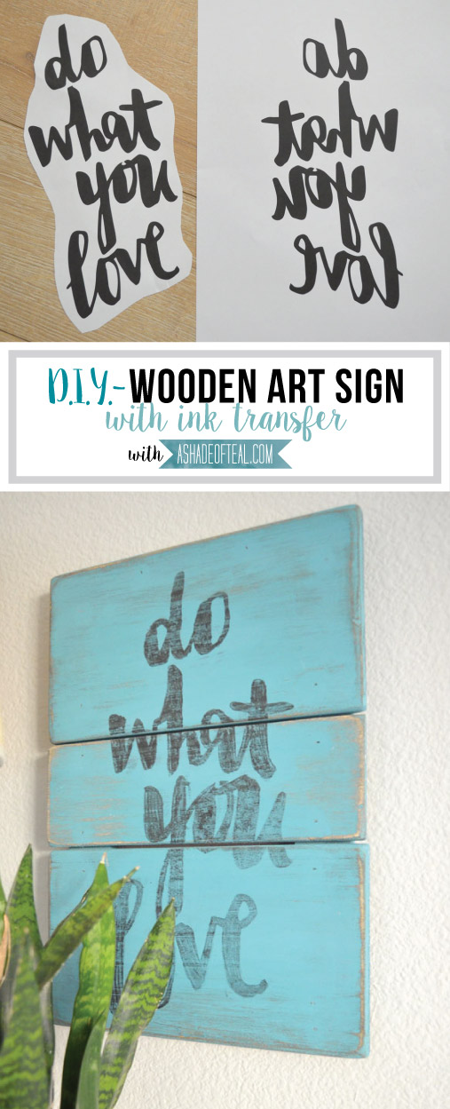 Watercolor Wood Sign with Image Transfer Paper