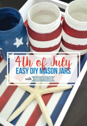 Easy Red White &amp; Blue Mason Jars