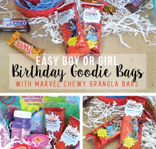 Easy Boy or Girl Goodie bags with MARVEL Granola Bars