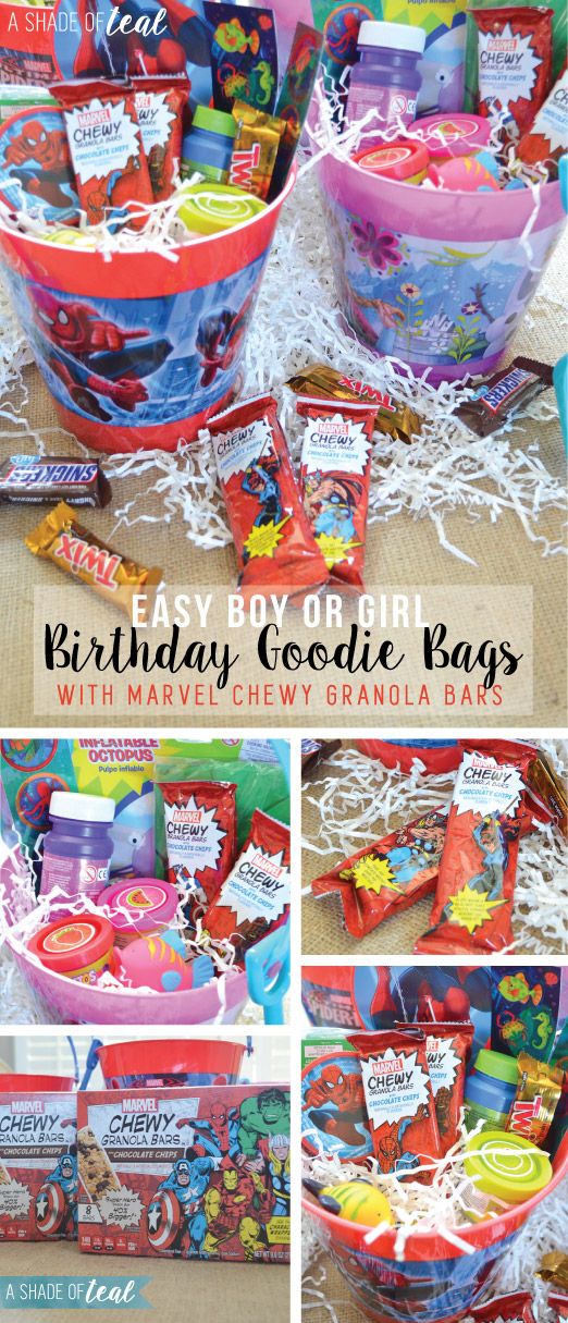 Easy Boy or Girl Goodie bags with MARVEL Granola Bars