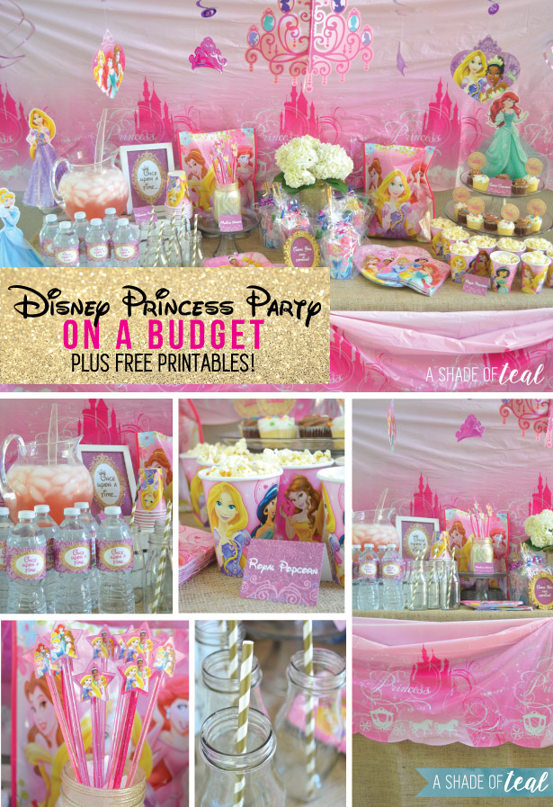Disney Princess Water Bottle Labels, Princess Party Label