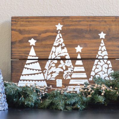 DIY- Christmas Tree Glitter Sign, with Cutting Edge Stencils