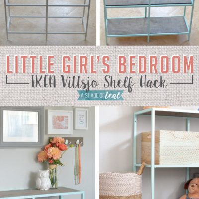 Big Girl Room, IKEA Vittsjo hack- Mint Bookshelf