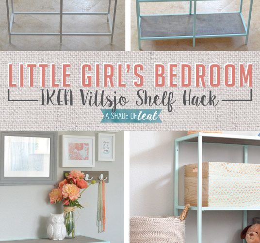 Big Girl Room, IKEA Vittsjo hack- Mint Bookshelf
