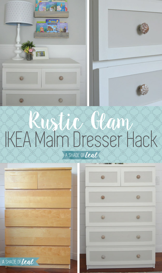 IKEA Malm Dresser Hack for a Rustic Glam Nursery