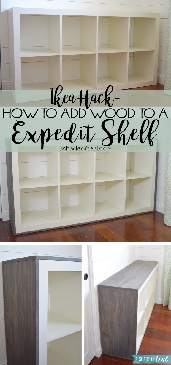 Add Wood To A Ikea Expedit Cube Shelf, Reclaimed Wood Bookcase With Drawers Ikea