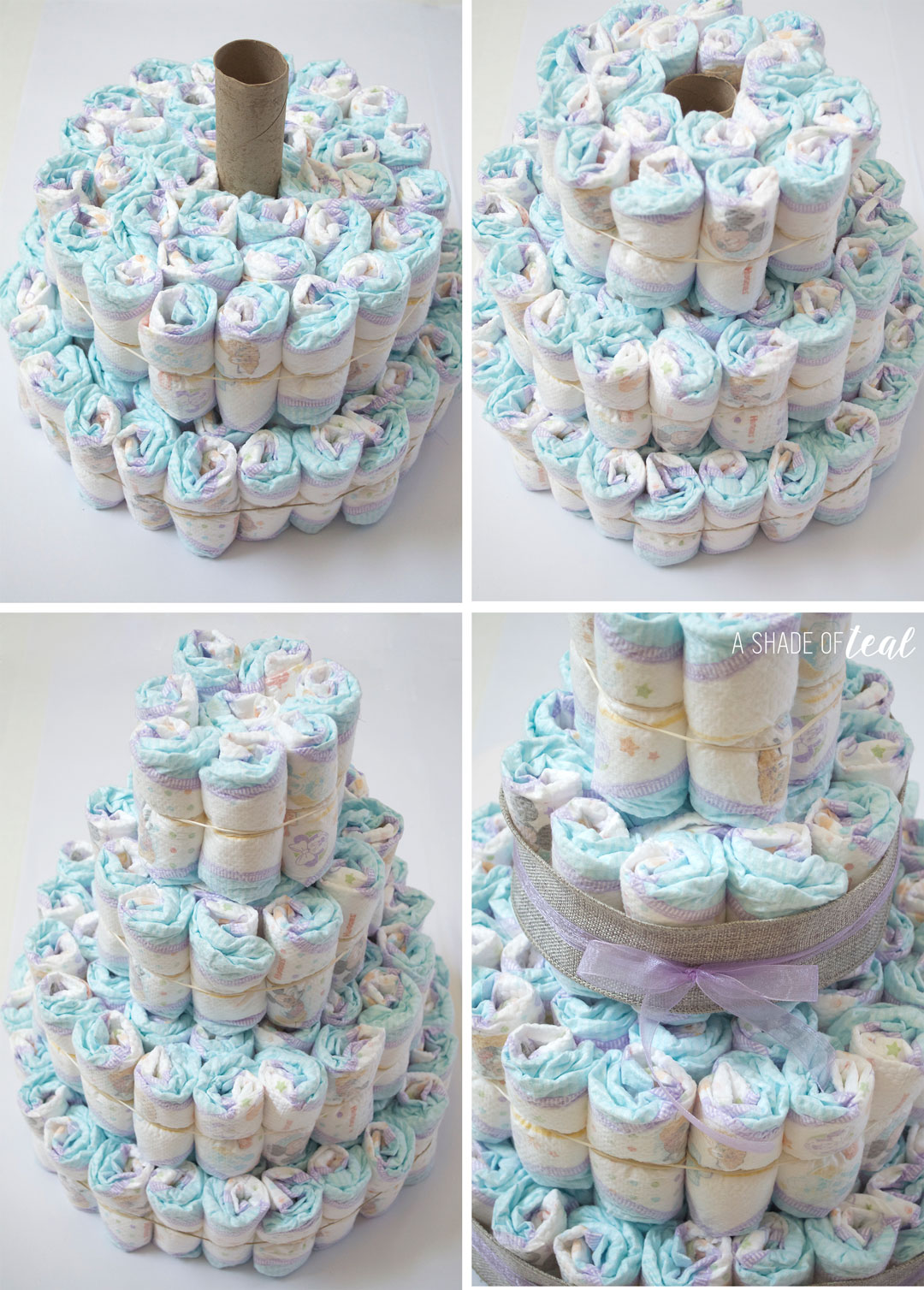 Rustic Glam Baby Shower, a Diaper Cake