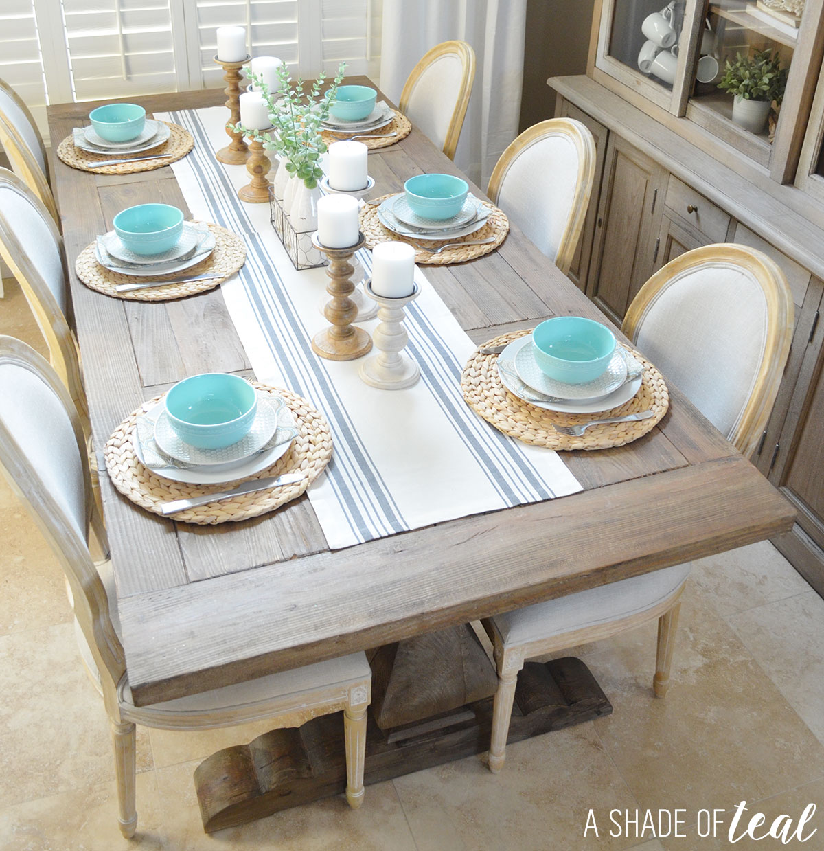 Modern Rustic Dining Table Update with Urban Home (1200 x 1239 Pixel)