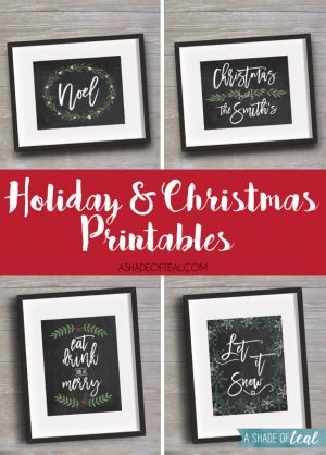 Holiday Printables at A Shade Of Teal Design, ETSY