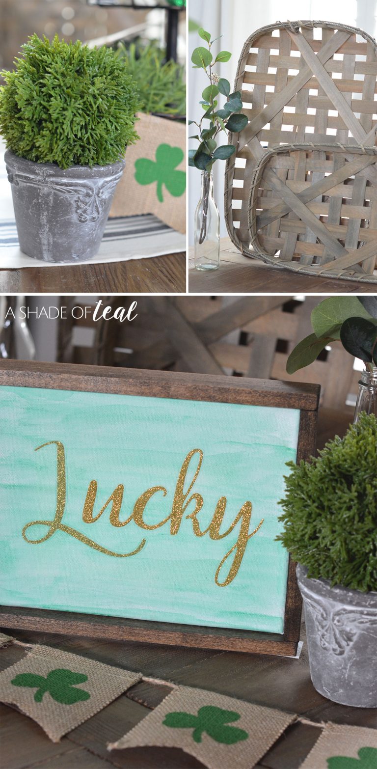 How to make a St. Patrick's Day Lucky Sign, + 3 Tier Tray Decor!