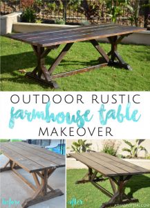 Outdoor Rustic Farmhouse Table Makeover