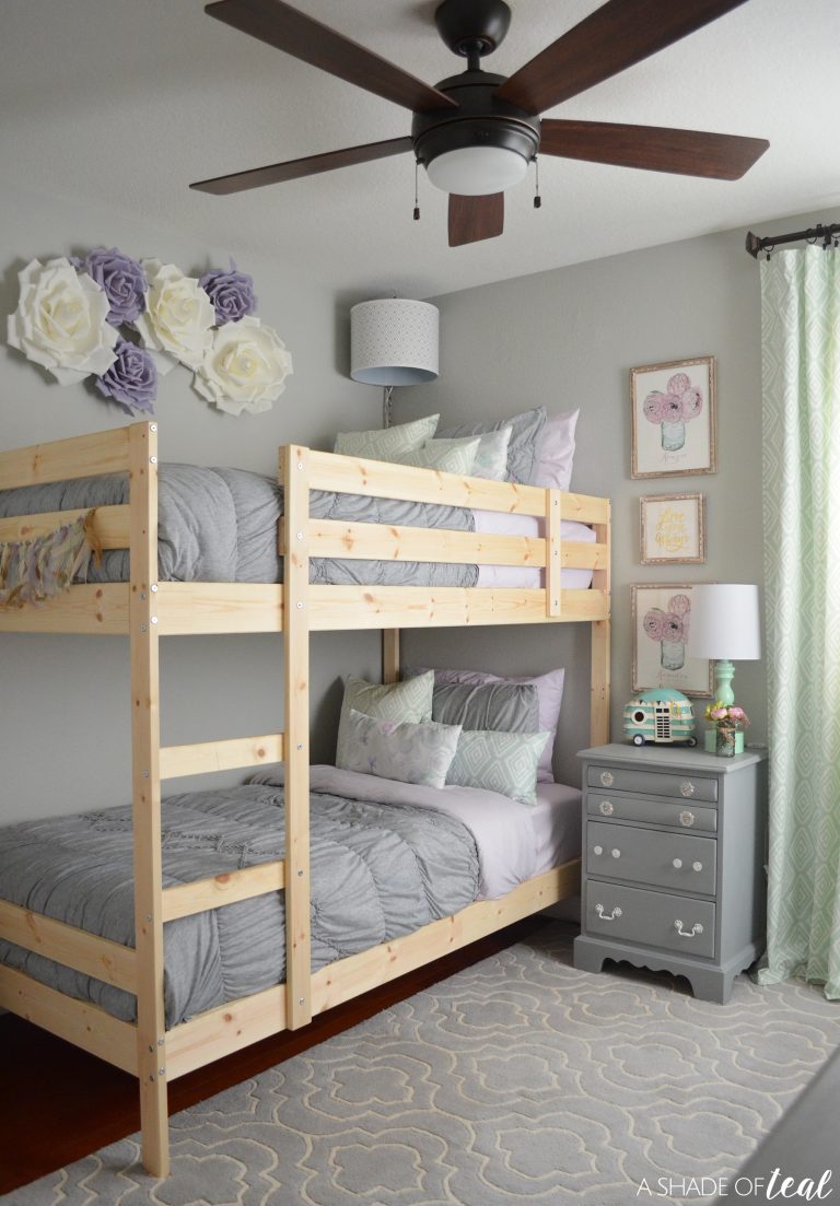 Modern Rustic Glam Shared Girls Bedroom // ORC The Reveal