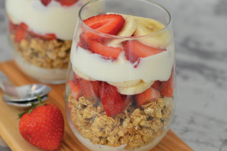 Breakfast made Simple with Strawberry Banana Yogurt Parfaits