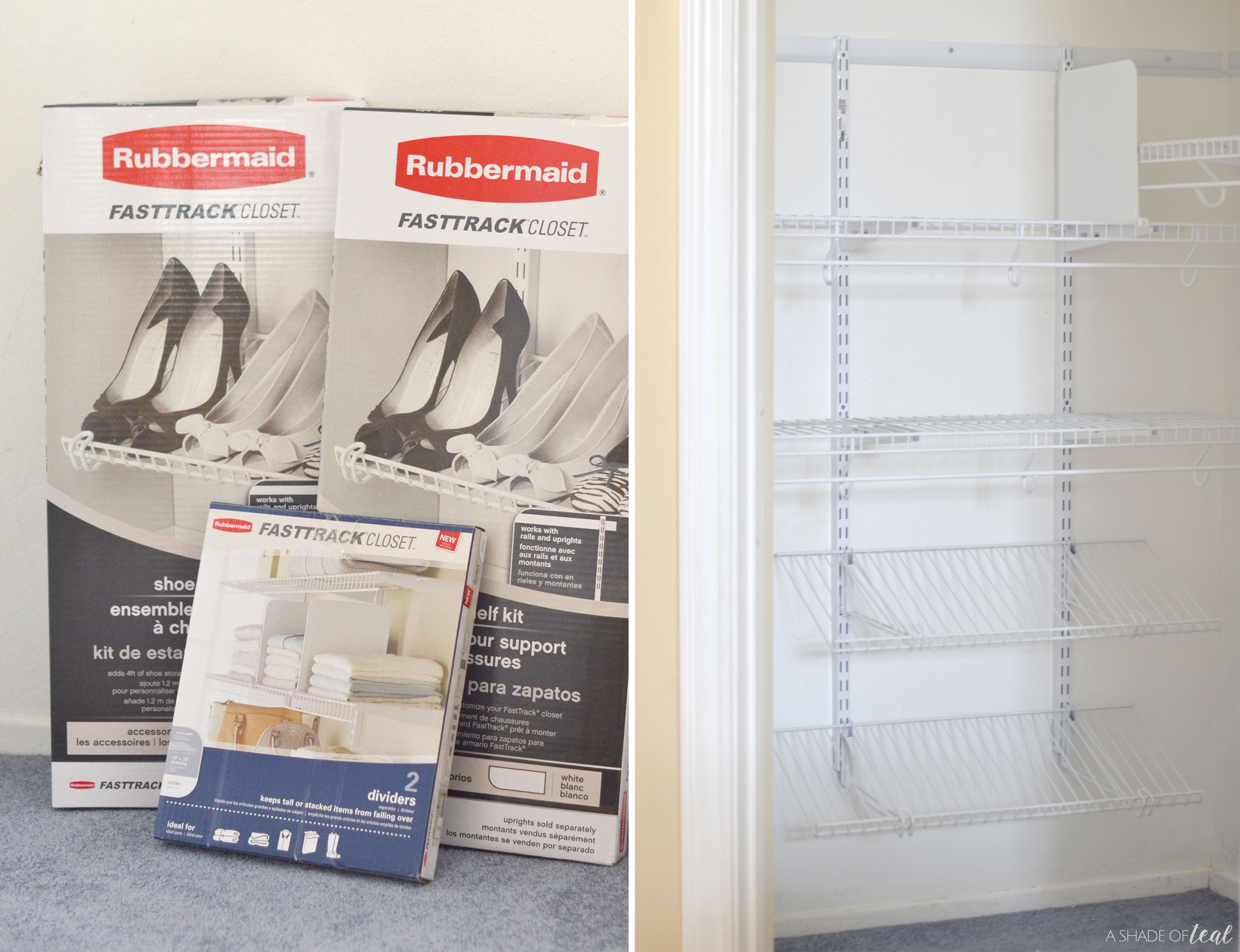 You can create an organized closet with this Rubbermaid Fast Track