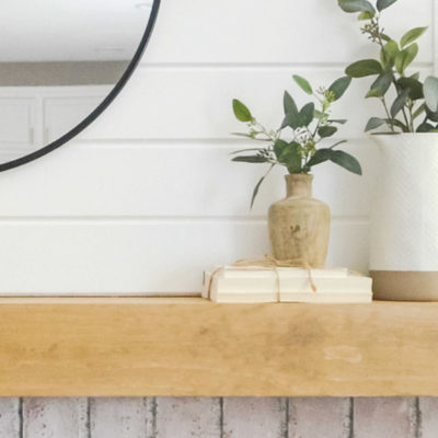 Modern Rustic Fireplace Makeover: How to Build a Wood Mantle