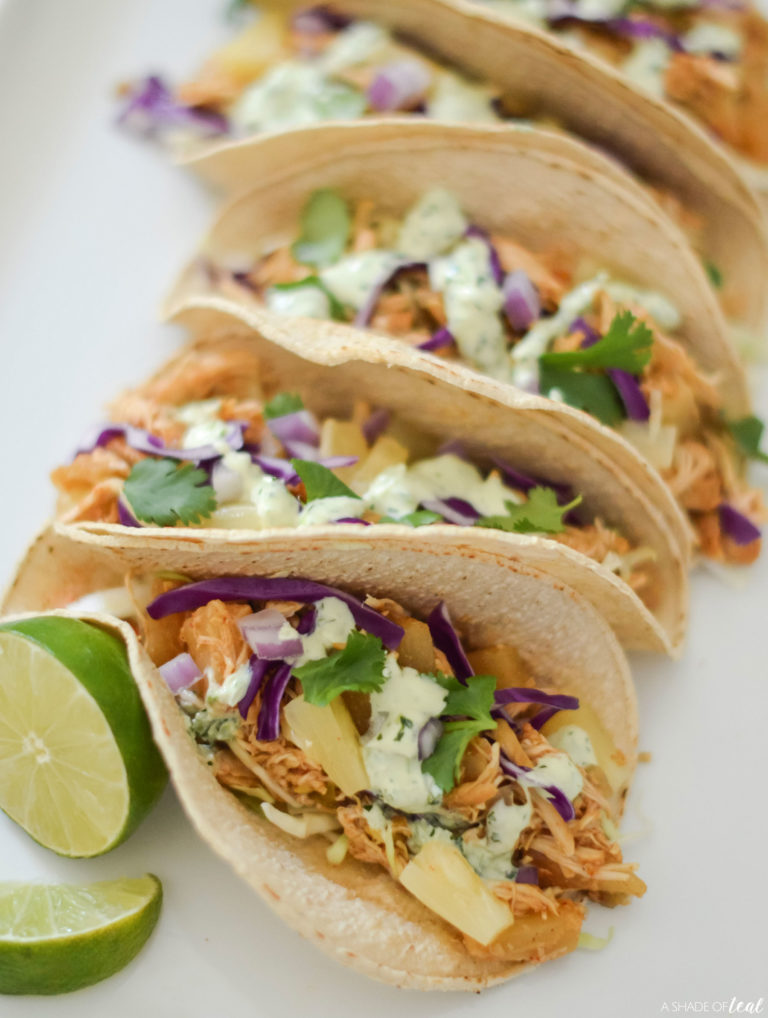 CrockPot Pineapple Chicken Tacos