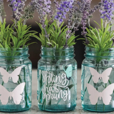 Cricut DIY: Spring Butterfly Mason Jar Vases