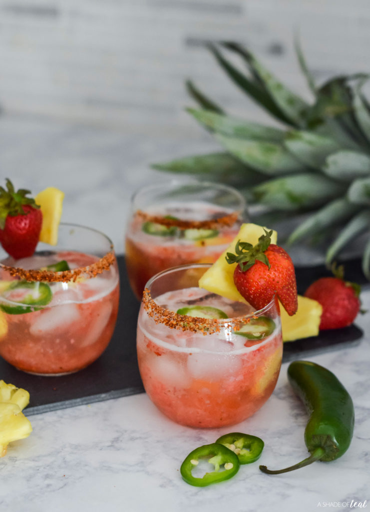 Sweet & Spicy Strawberry Pineapple Sparkling Punch