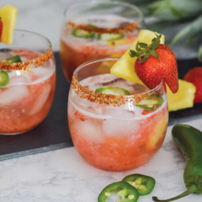 Sweet & Spicy Strawberry Pineapple Sparkling Punch