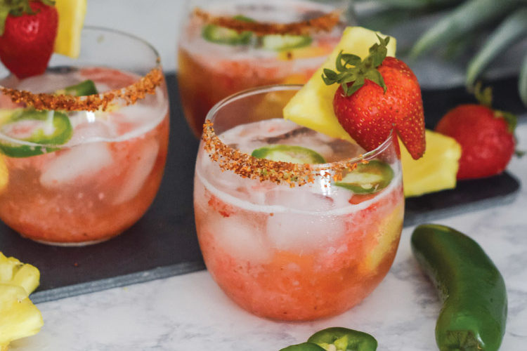 Sweet & Spicy Strawberry Pineapple Sparkling Punch