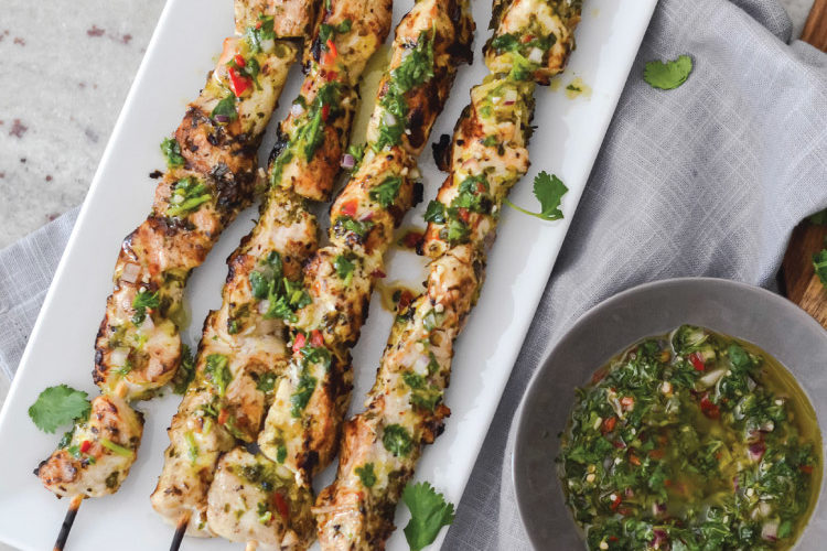 Grilled Chimichurri Chicken Kabobs