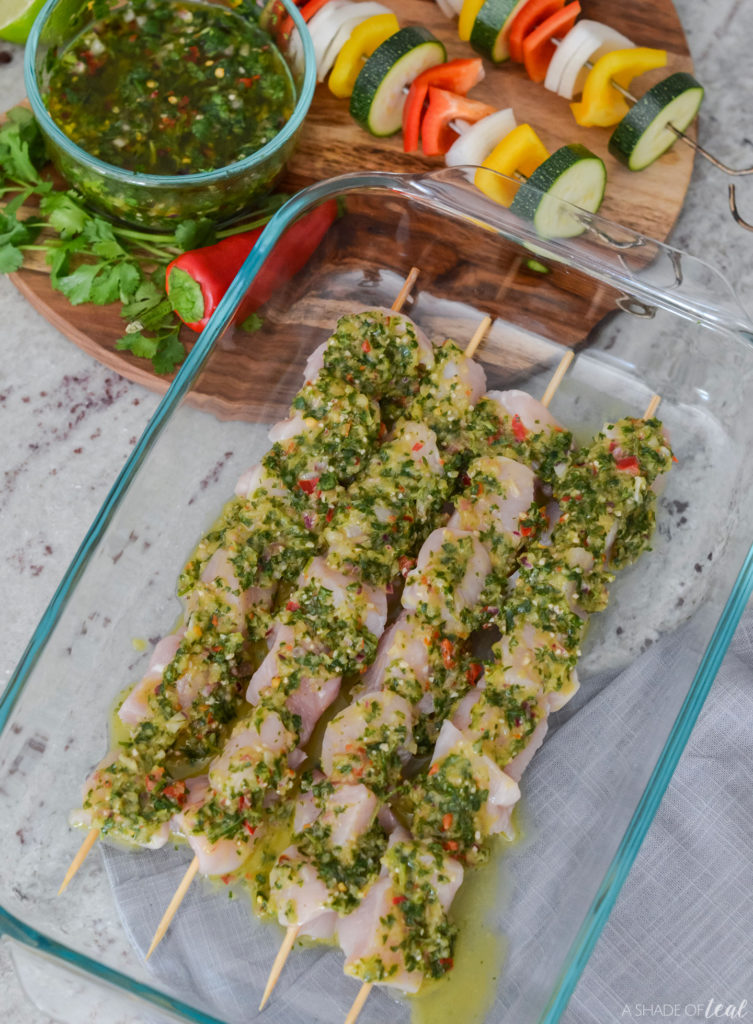 Grilled Chimichurri Chicken Kabobs 