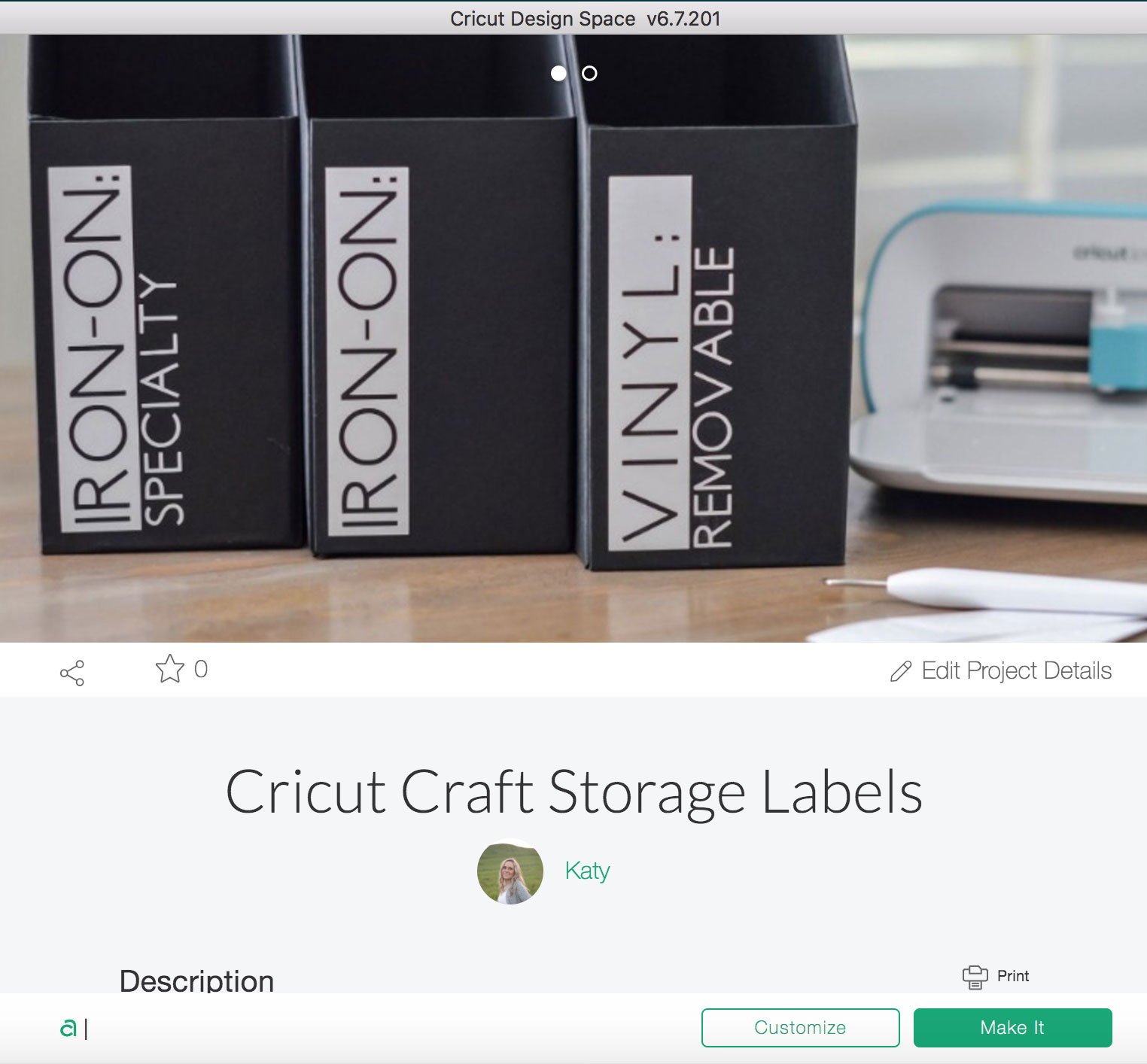 Cricut Craft Storage Labels