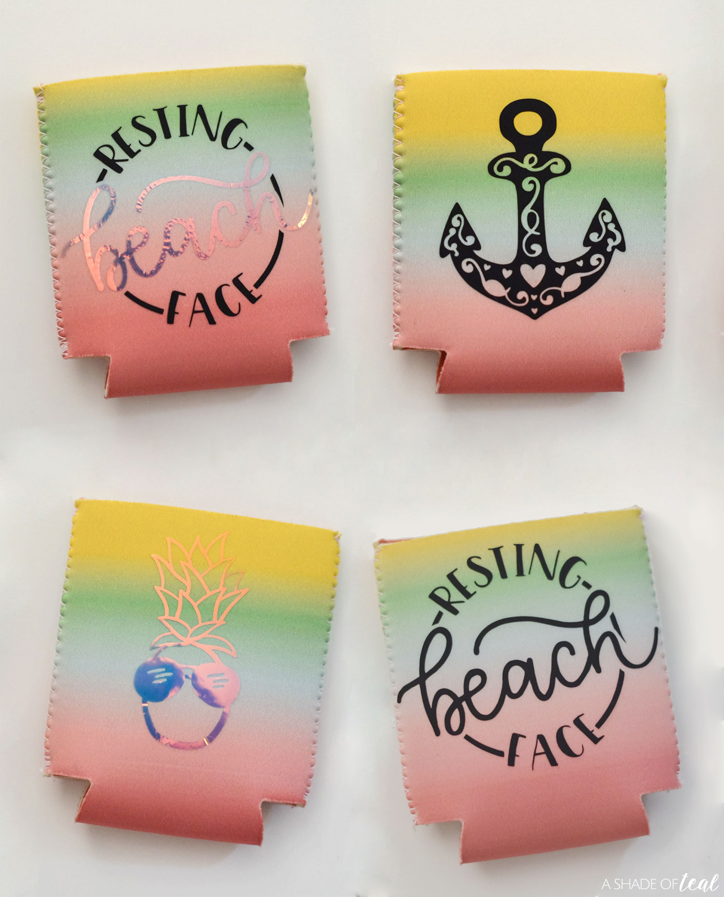 How to Make Cricut Can Koozies with Iron on Vinyl - Hey, Let's Make Stuff